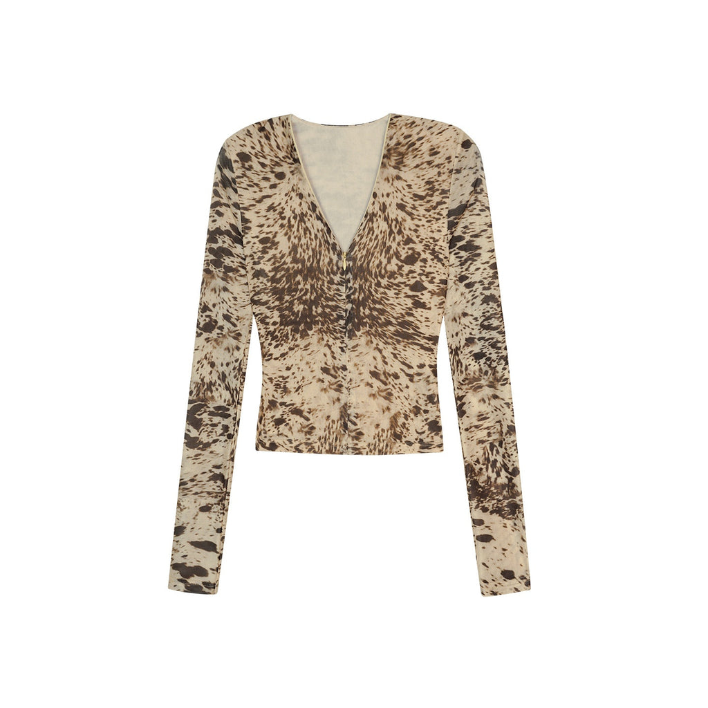 ZERO_Leopard_Print_V-neck_Slim_Fit_Casual_Thin_Polyester_Women_Long_Sleeve_Crop_Tops_MISSTT
