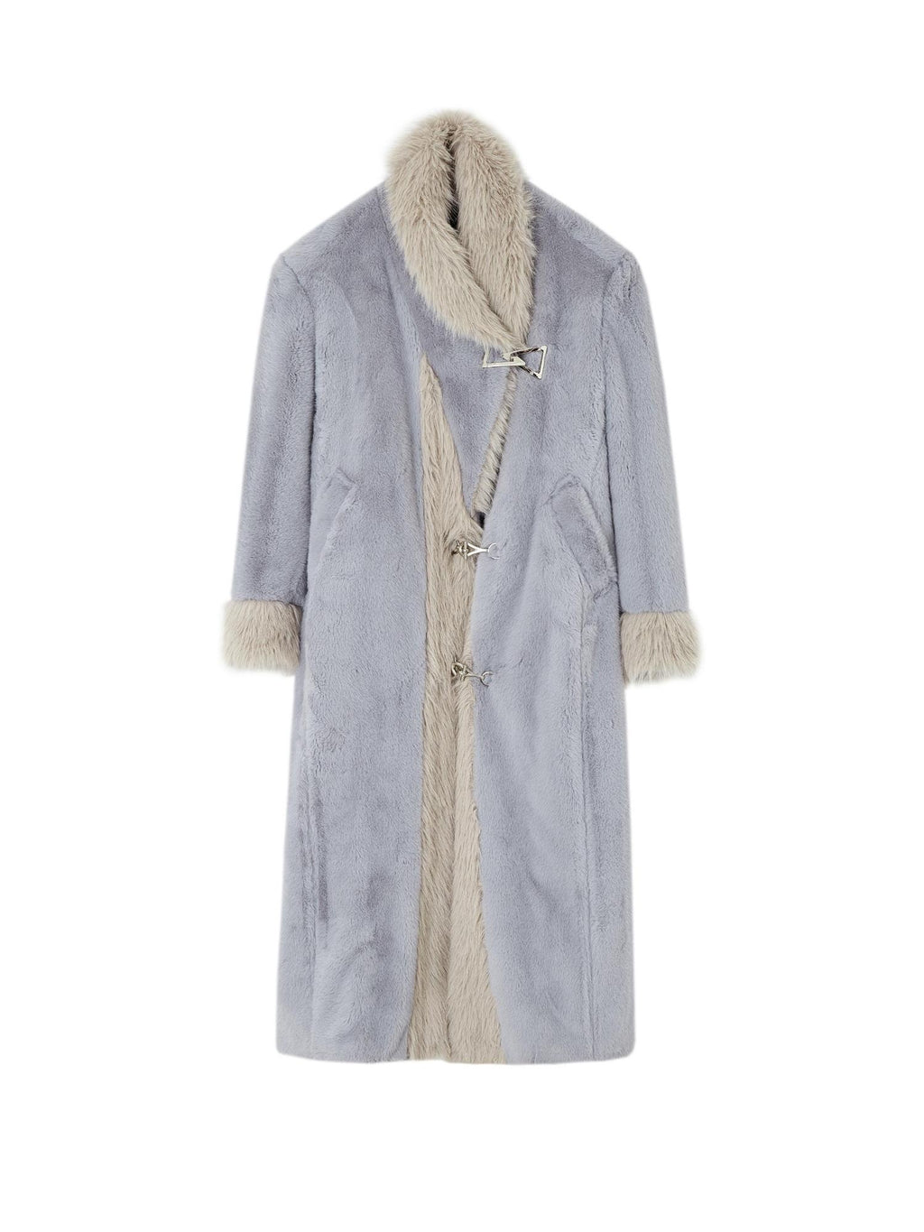 OfAkiva Warm Thick Wool Oversized Commuter Blazer Pocket Women Long Coats