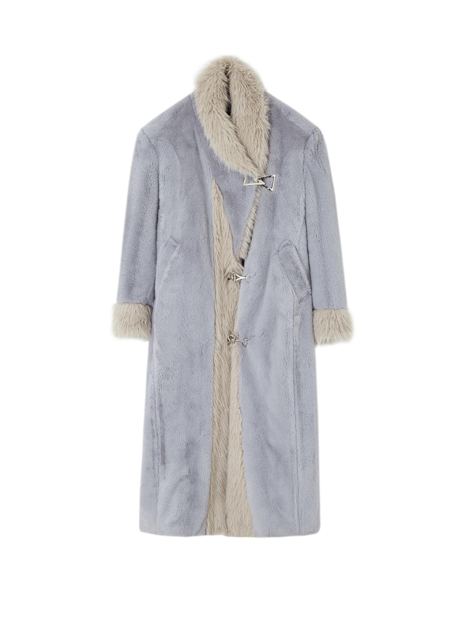 OfAkiva Warm Thick Wool Oversized Commuter Blazer Pocket Women Long Coats