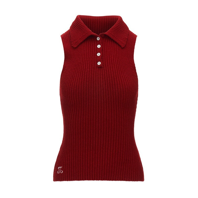 MAMC_Minimalist_Office_Slim_Fit_Polo_Collar_Button_Long_Sleeve_Women_Purple_Knitwear_MISSTT