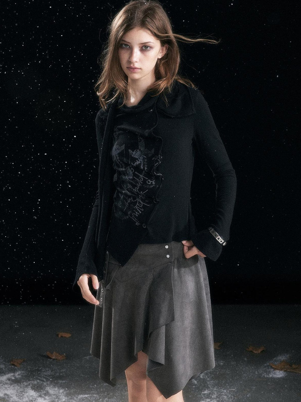 Cest Nous Slim Fit Pleated Viscose Blend Button Front Long Sleeve Women Knit Cardigans