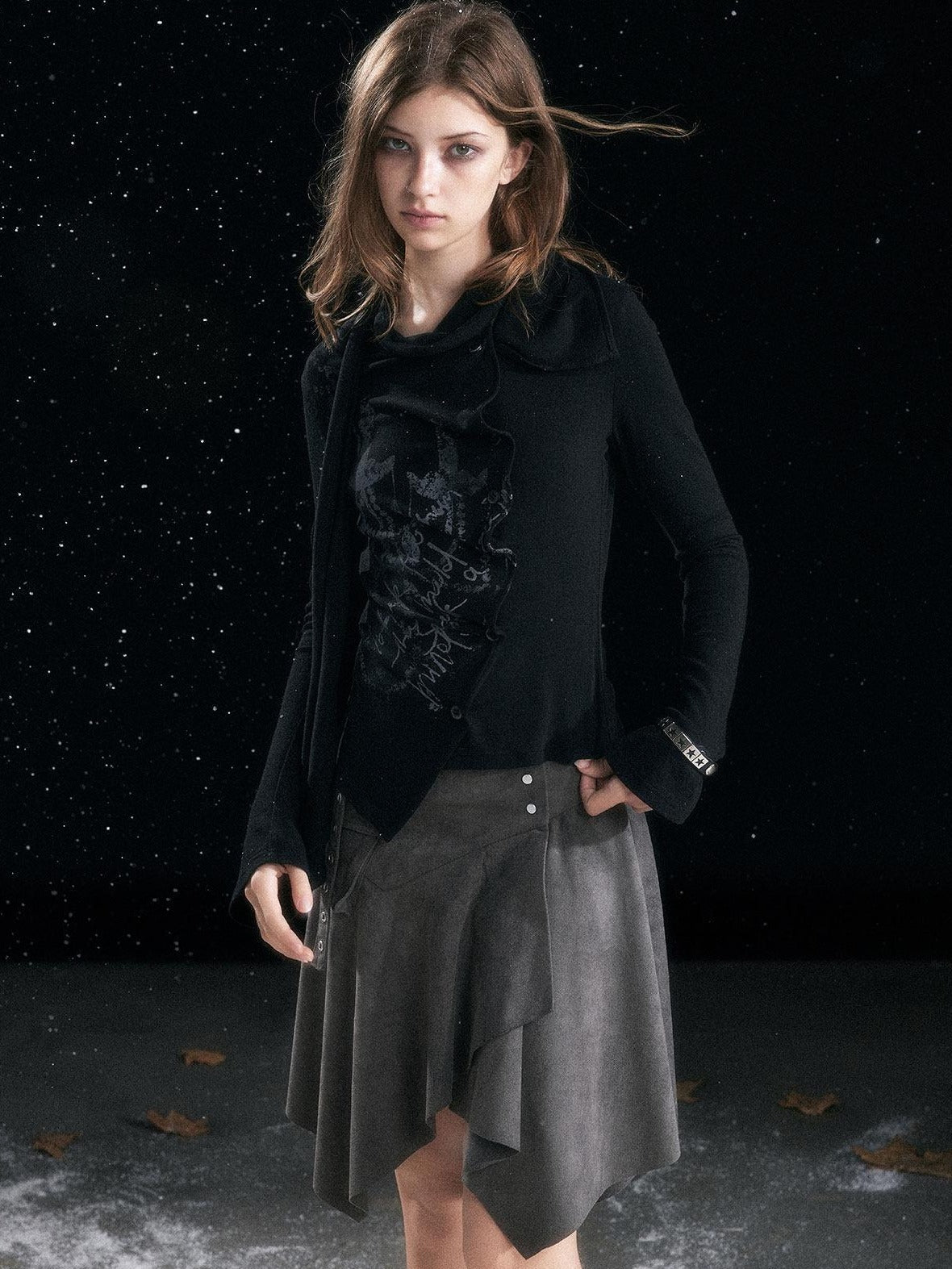 Cest Nous Slim Fit Pleated Viscose Blend Button Front Long Sleeve Women Knit Cardigans