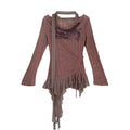 Cest_Nous_Patchwork_Punk_Threequarter_Sleeve_Women_Polyester_Longsleevet-Shirts_MISSTT