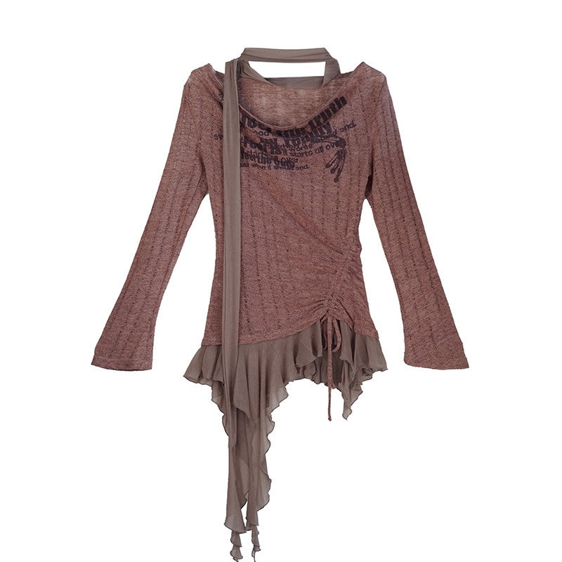 Cest_Nous_Patchwork_Punk_Threequarter_Sleeve_Women_Polyester_Longsleevet-Shirts_MISSTT