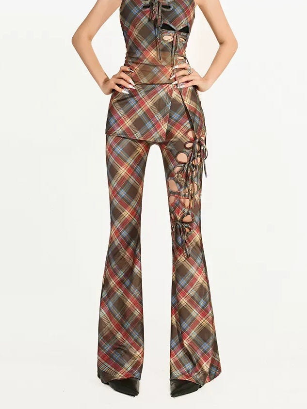 Nico Molly Printed Cami And Micro Flare Long Pants Urban Natural Waist Top & Pants Sets