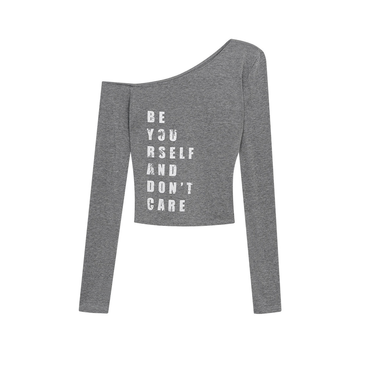 ZERO_Soft_Cotton_Letter_Print_Casual_Slim_Asymmetric_Neck_Black_Long_Sleeve_Crop_Tops_MISSTT