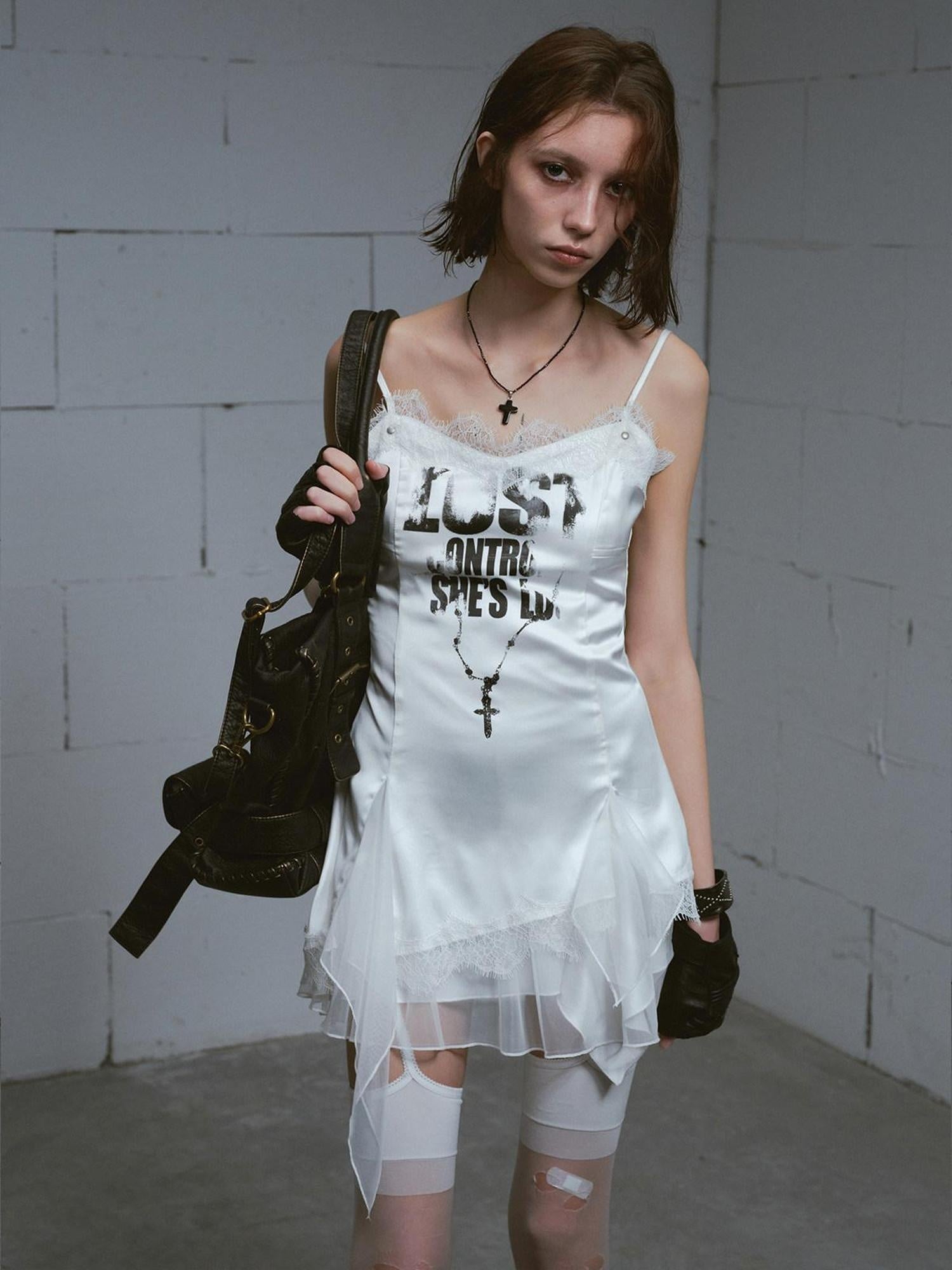 Cest Nous Cinched Waist Street Style Sleeveless A Line Spaghetti Strap Casual Minidresses