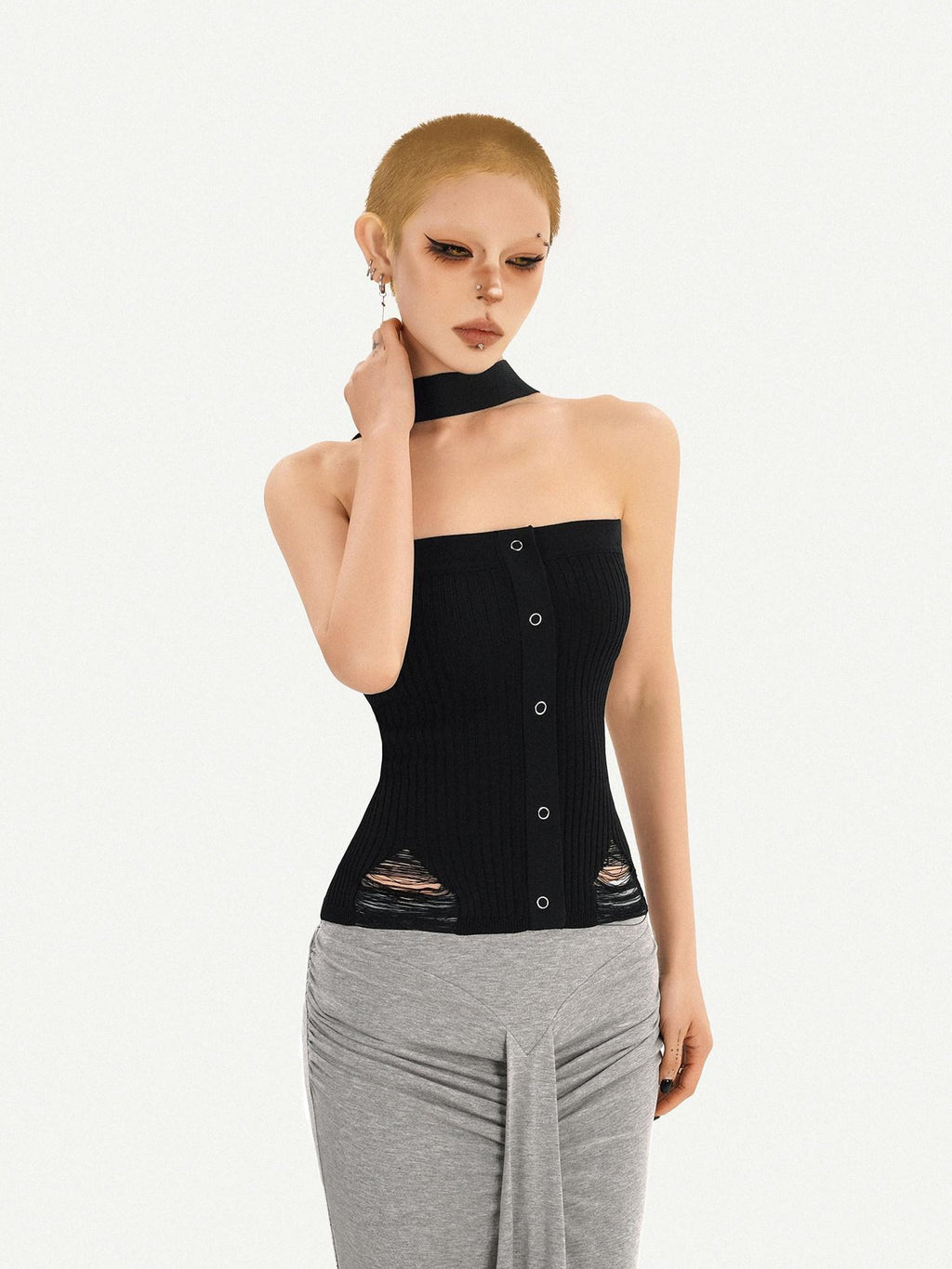 Nico Molly Sleek Slim Fit Street Style Solid Black One Size Youth Crop Tube Tops