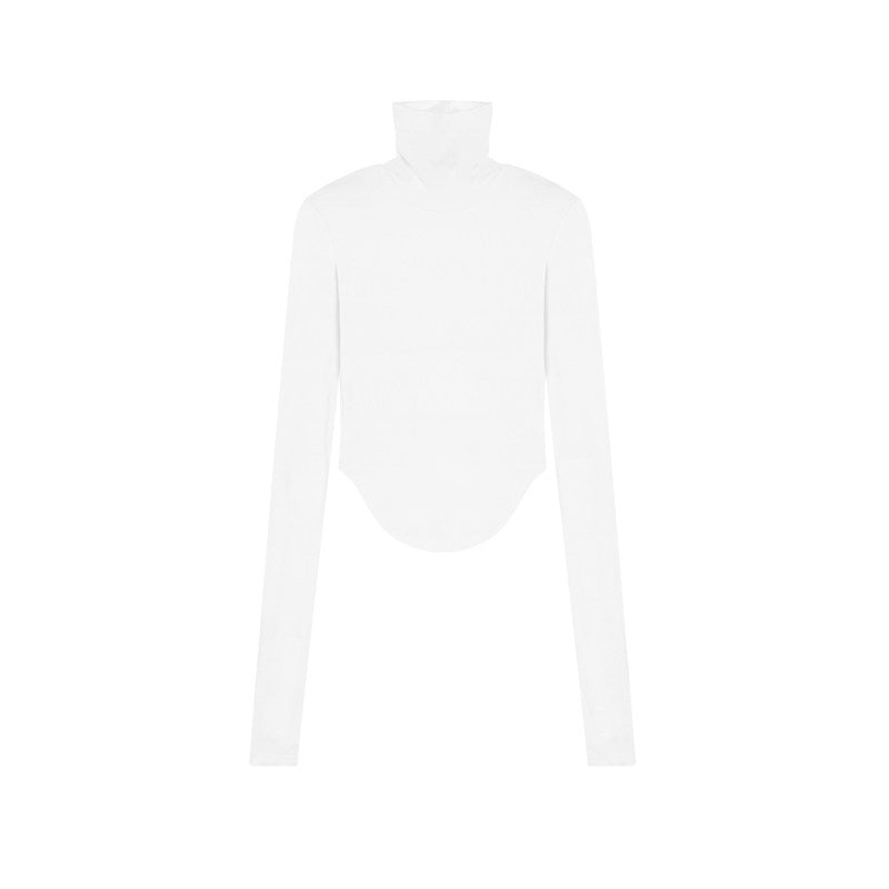 ZERO_Lyocell_Knit_Thick_Slim_Cropped_Top_Casual_Women_Black_Long_Sleeve_Crop_Tops_MISSTT