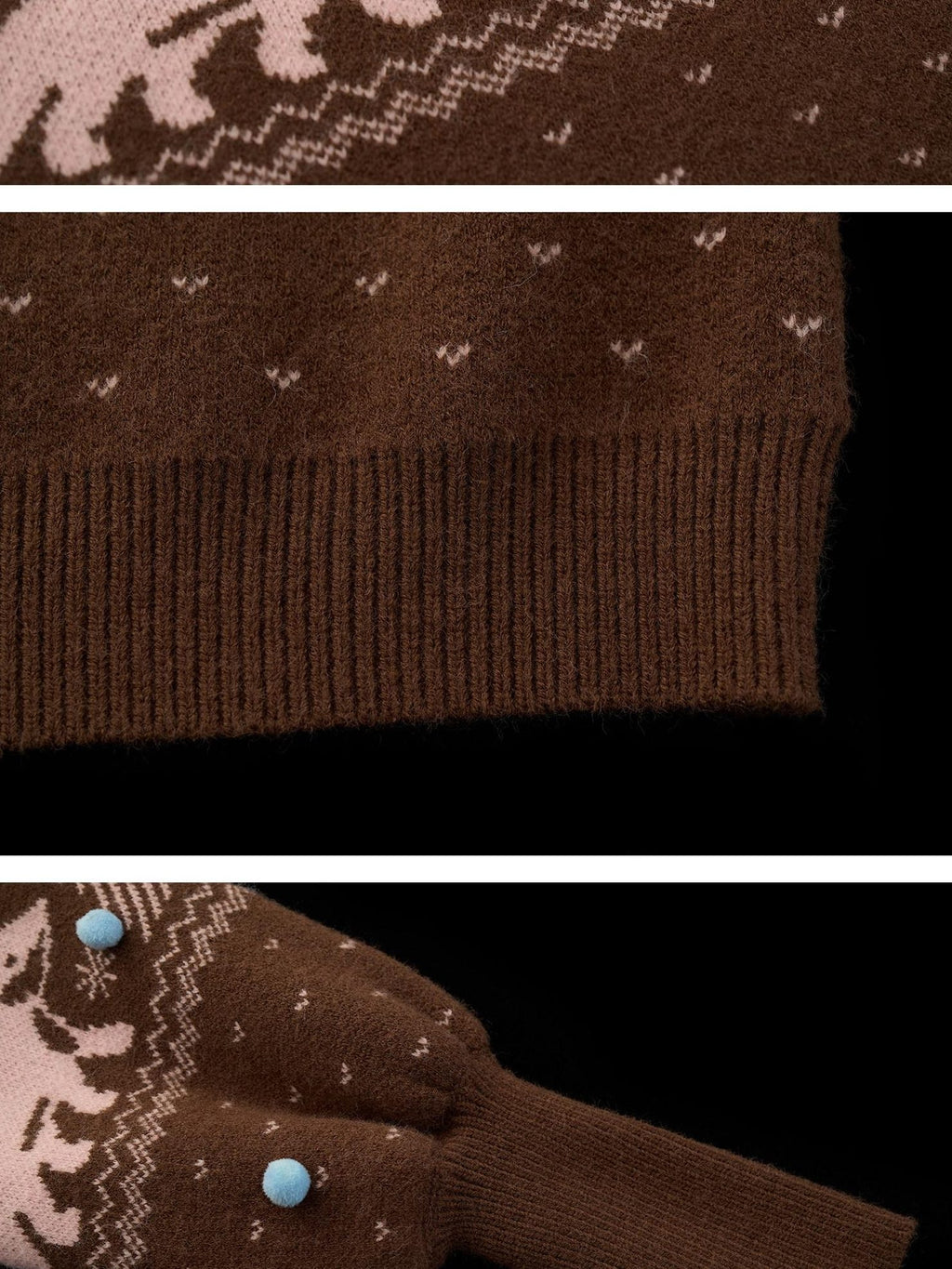 MAMC Cute Animal V-neck Loose Fit Commuter Pullover For Women Knitwear Sweaters