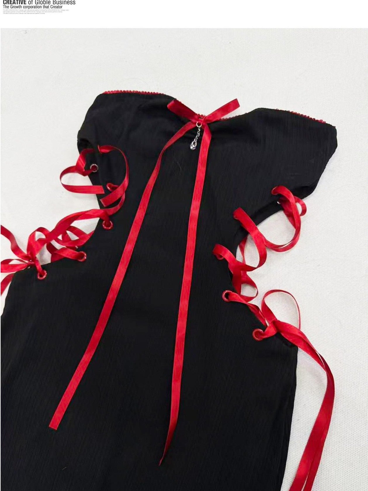 REDDACHIC New Chinese Gothic Colorblock Strapless Bodycon Pencil Women'S Top & Skirt Sets