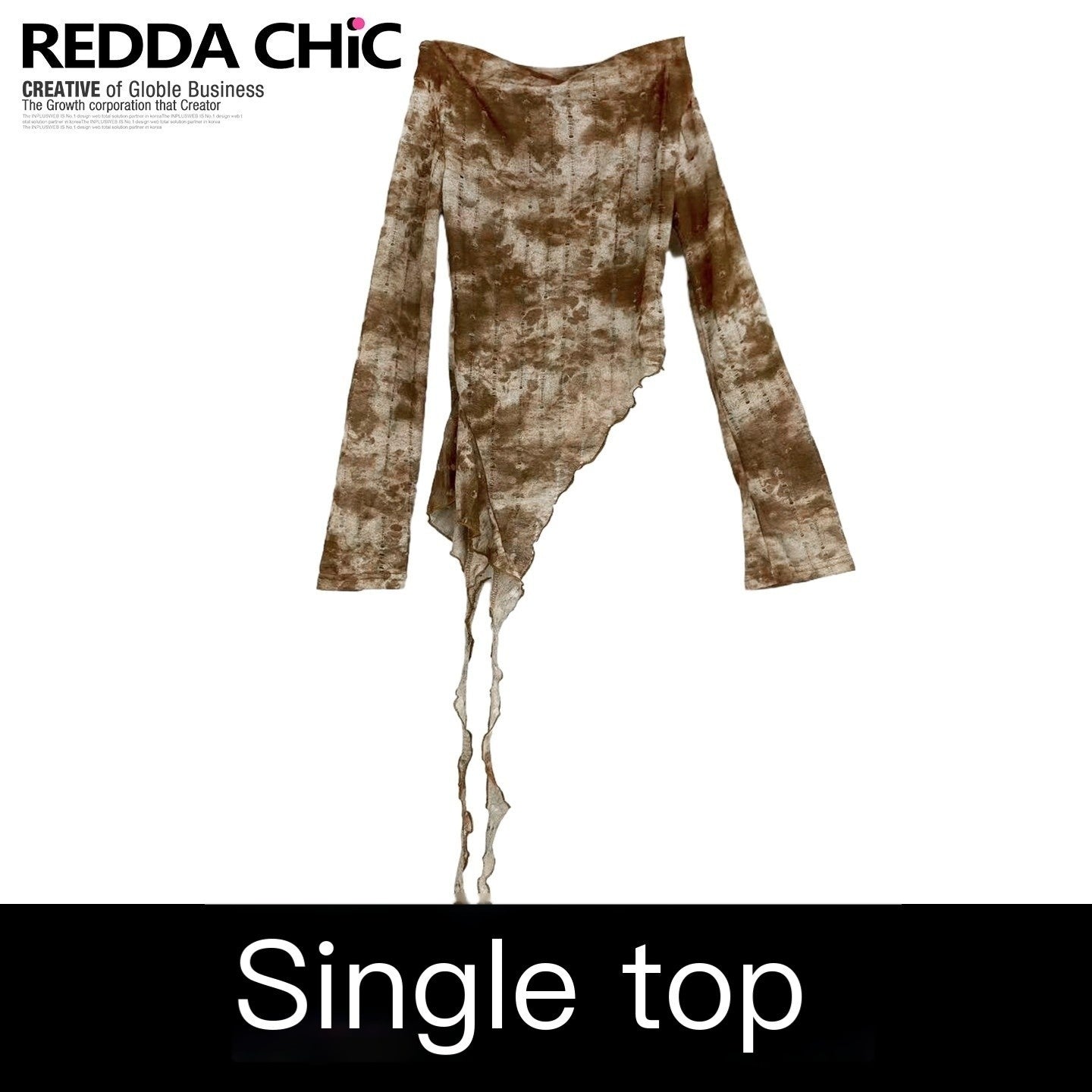 REDDACHIC_Coffee_Tie_Dye_Ruffle_Distressed_Bell_Sleeve_Slim_Women'S_Long_Sleeve_T-Shirts_MISSTT