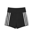 ZERO_High_Stretch_Striped_Knit_Natural_Waist_Fit_Casual_Women_Black_Gray_Mini_Shorts_MISSTT