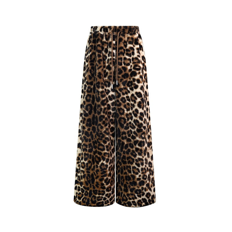 ZERO_Fleece_Lined_Warm_Loose_Hooded_Zipper_Women_Leopard_Print_Top_&_Pants_Sets_MISSTT