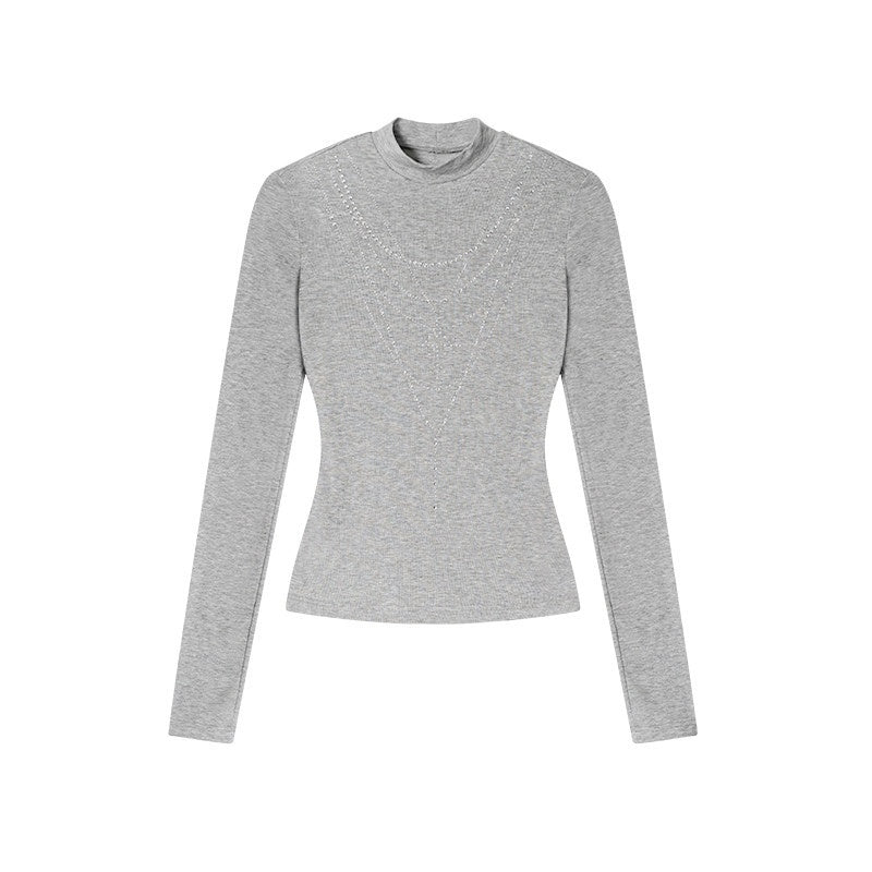 ZERO_Rhinestone_Street_Slim_High_Neck_Lyocell_Knit_Women_Long_Sleeve_Crop_Tops_MISSTT