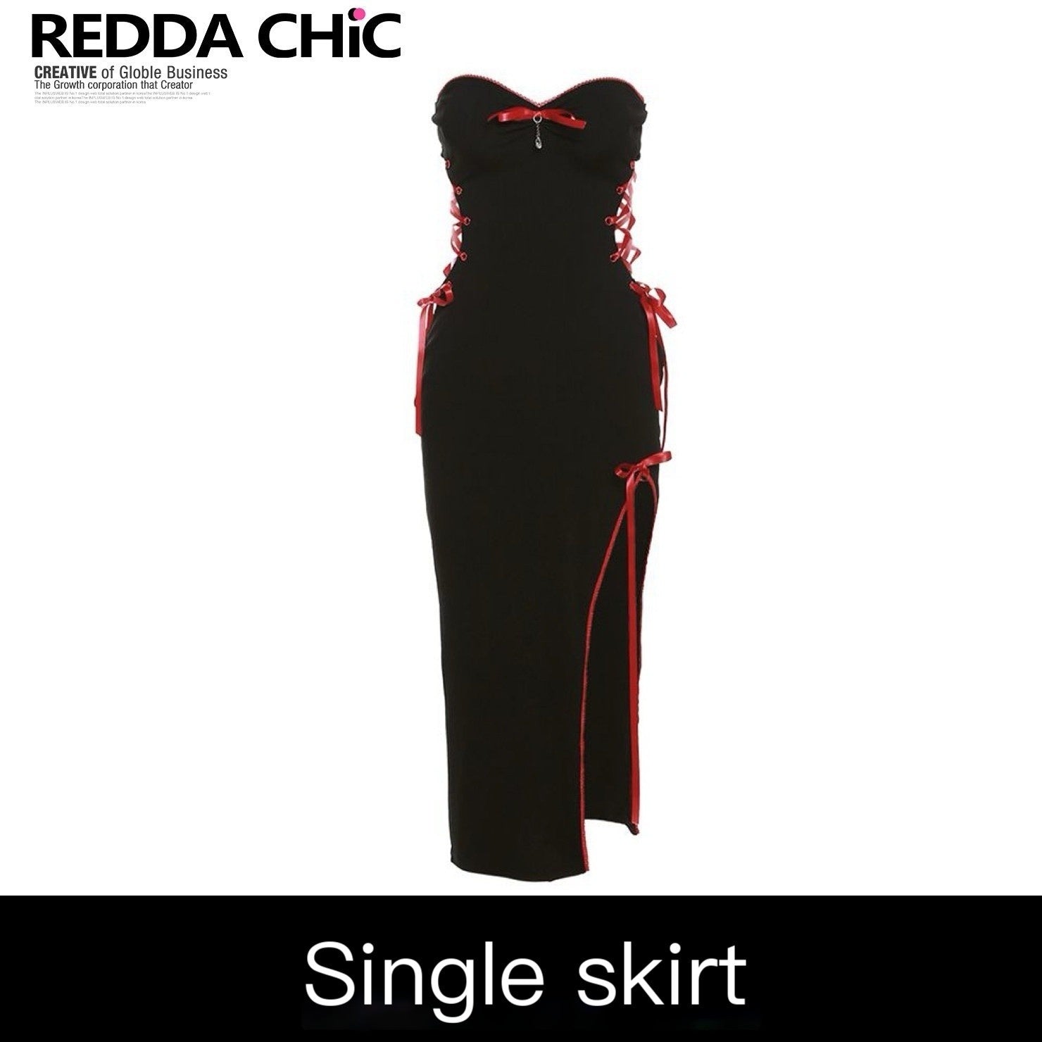 REDDACHIC_New_Chinese_Gothic_Colorblock_Strapless_Bodycon_Pencil_Women'S_Top_&_Skirt_Sets_MISSTT