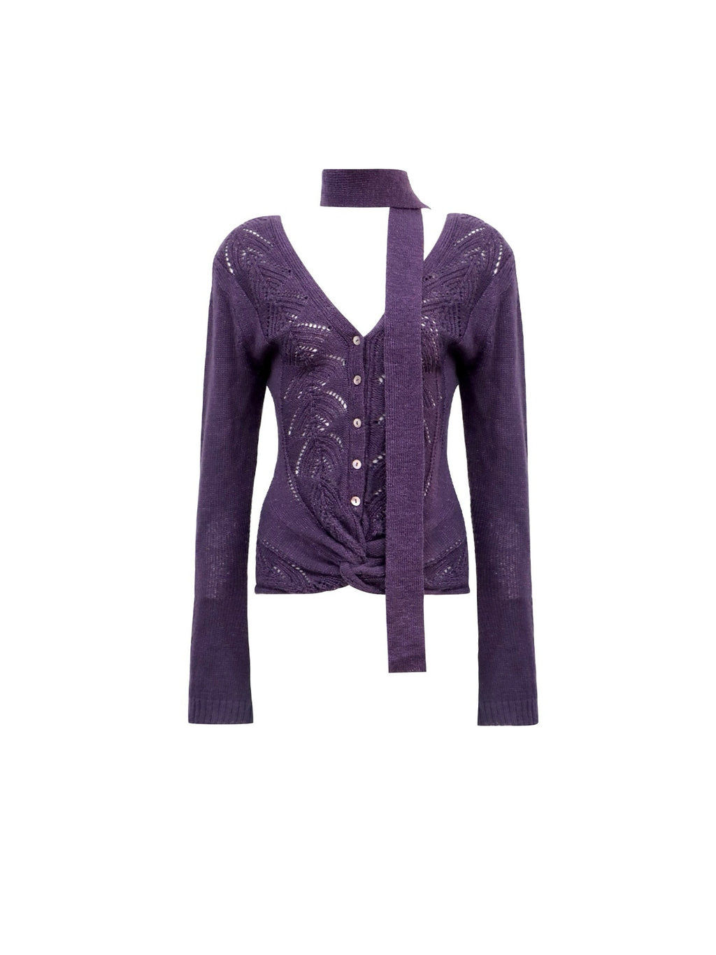 Flowers_birds_Market_Backless_V-neck_Slim_Fit_Striped_Women_Cotton_Knit_Longsleeve_Cardigans_MISSTT