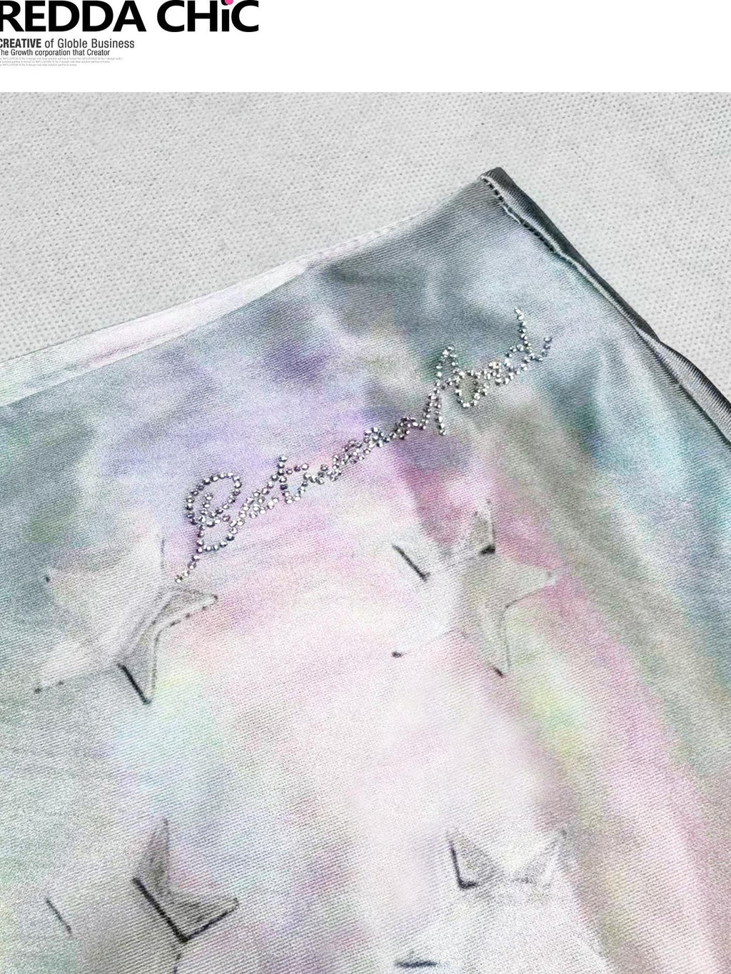 REDDACHIC Y2K Dreamy Gradient Printed A Line Bodycon Women'S Triacetate Mini Skirts