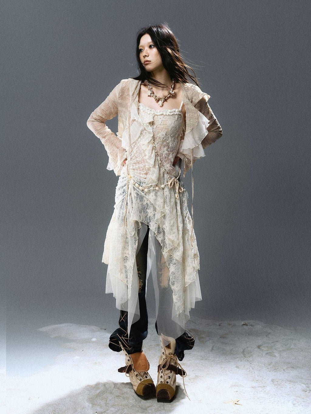 Cest Nous Mother Of Pearl Chain Original Design Light Coffee Multicolor Women Necklaces