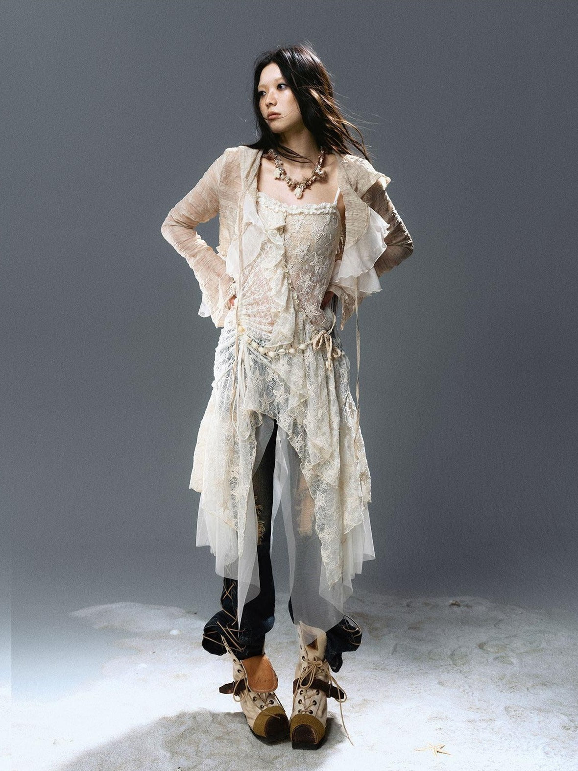 Cest Nous Mother Of Pearl Chain Original Design Light Coffee Multicolor Women Necklaces