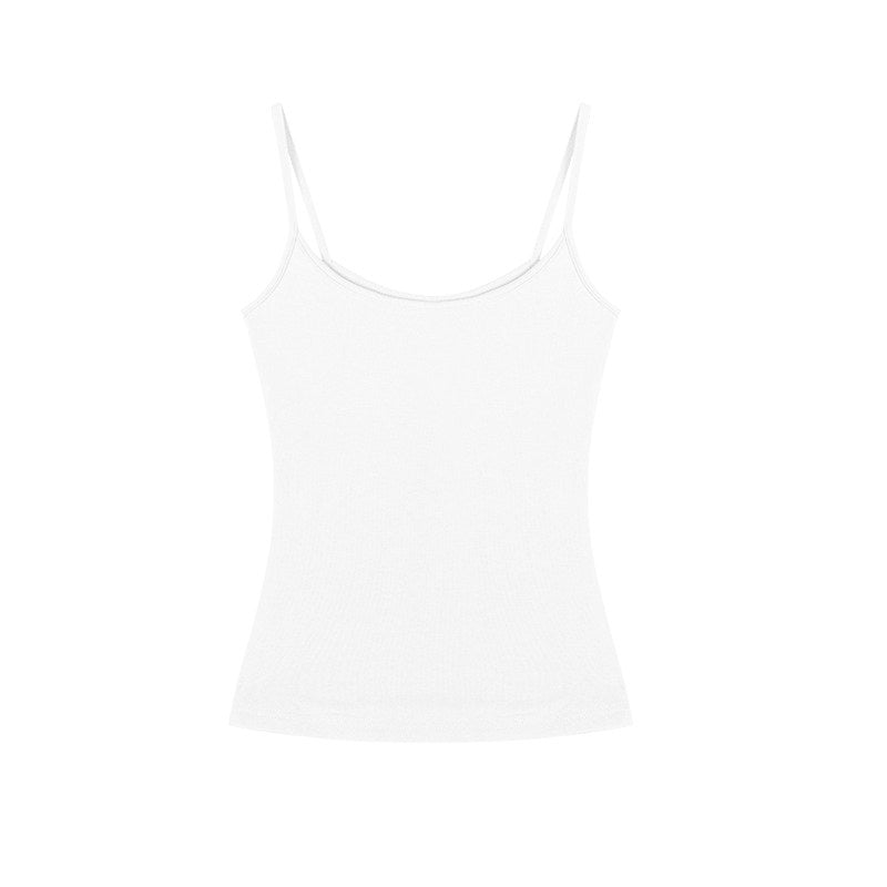 ZERO_Padded_High_Stretch_Cotton_Knitted_Slim_Short_H_Back_Casual_Women_Tank_Camisoles_MISSTT