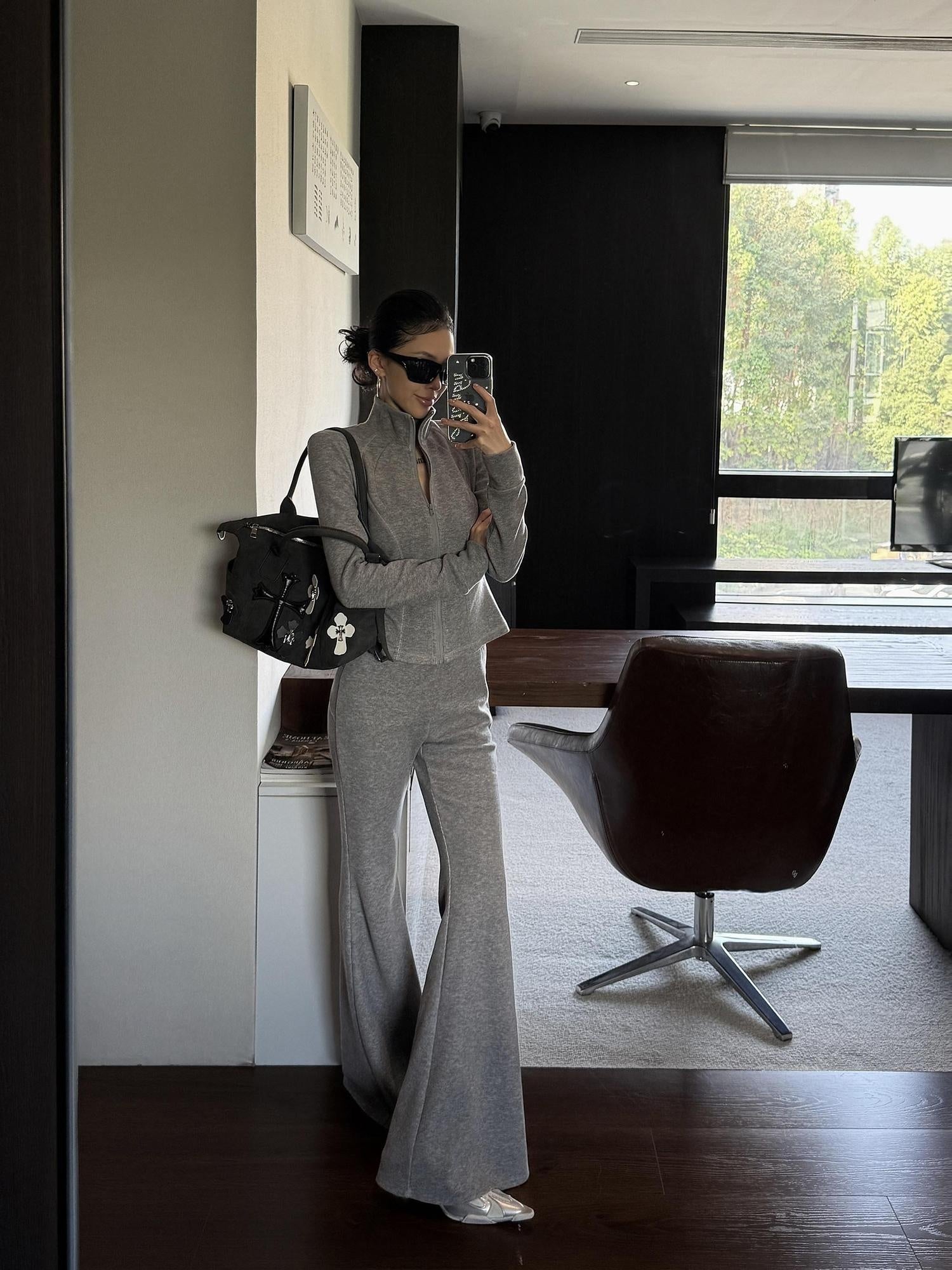 ZERO Soft Viscose Slight Stretch Casual Long Sleeve Long Pants Women Top & Pants Sets