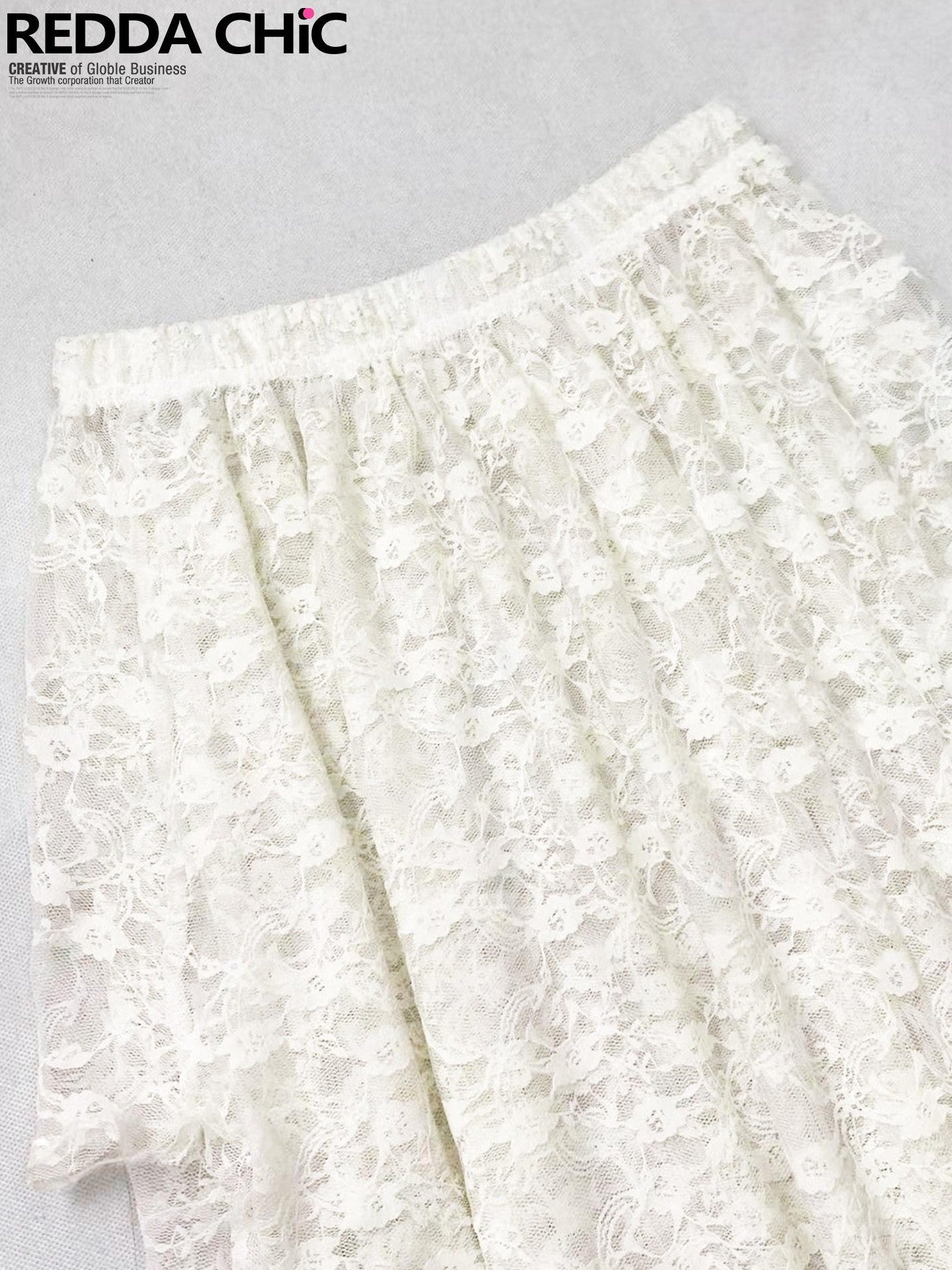 REDDACHIC Vintage Bohemian Asymmetric Spliced High Waist A Line Women'S Lace Midi Skirts