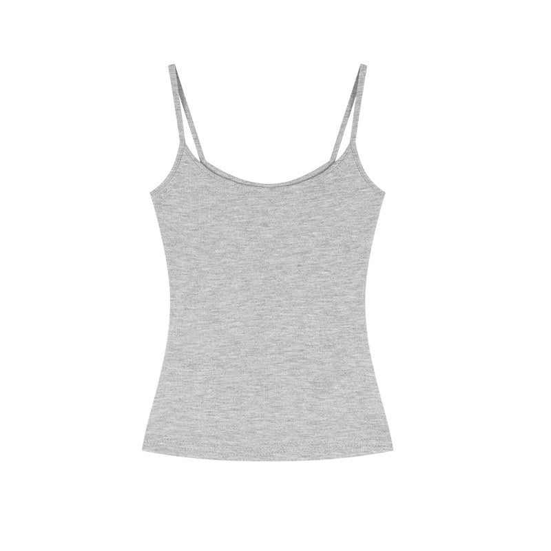 ZERO_Padded_High_Stretch_Cotton_Knitted_Slim_Short_H_Back_Casual_Women_Tank_Camisoles_MISSTT
