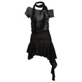 Cest_Nous_Flattering_Cinch_Waist_Street_Printed_Halter_Slim_Black_Grey_Mididresses_MISSTT
