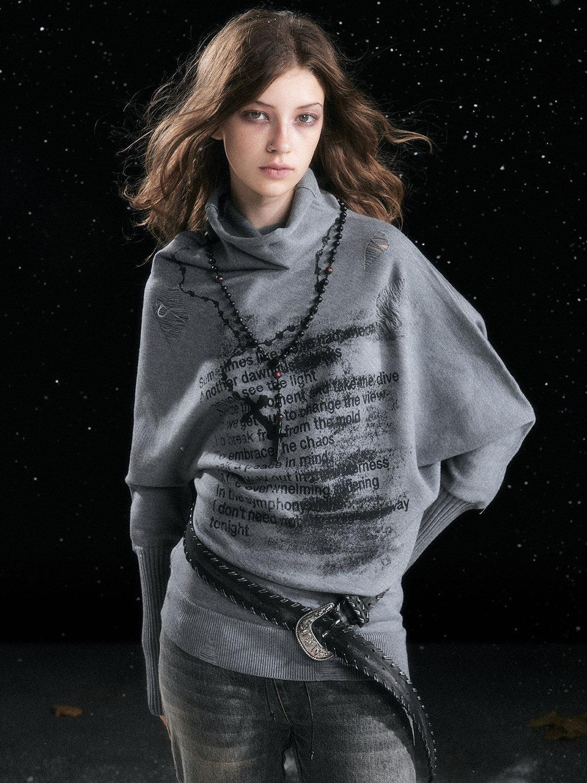 Cest Nous Cozy Thick Loose Fit Office Round Neck Pullover Women Knit Solid Sweaters