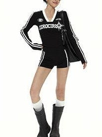 ZERO High Stretch Striped Knit Natural Waist Fit Casual Women Black Gray Mini Shorts