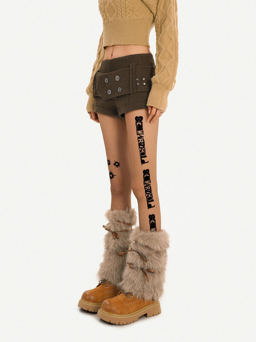 Nico Molly Vintage Thick Straight Cut Natural Waist Women Daily Black Brown Mini Shorts