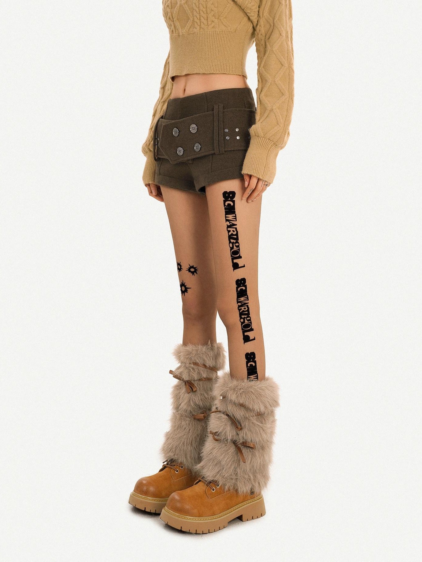 Nico Molly Vintage Thick Straight Cut Natural Waist Women Daily Black Brown Mini Shorts