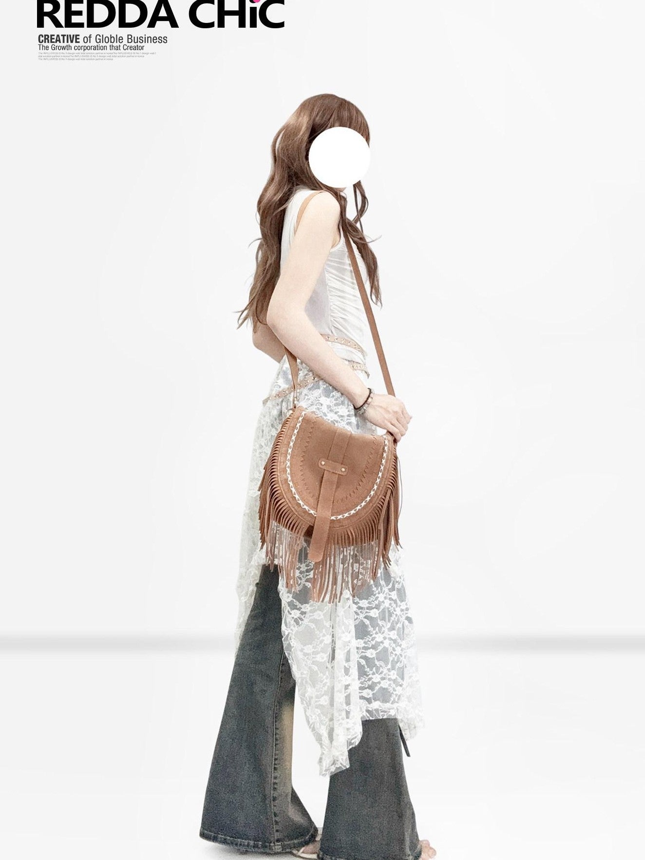 REDDACHIC Vintage Bohemian Asymmetric Spliced High Waist A Line Women'S Lace Midi Skirts