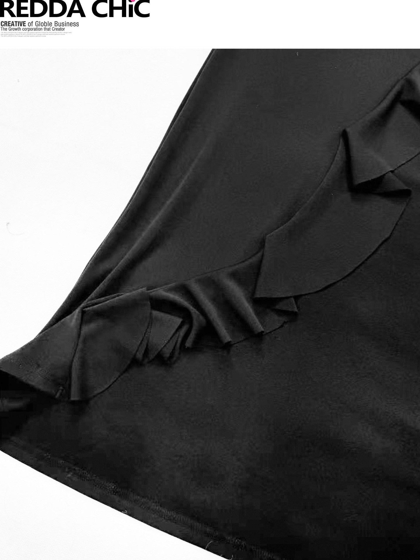 REDDACHIC Black Pink Lace Panel Asymmetrical Cinched Waist Women'S Slip Maxi Dresses