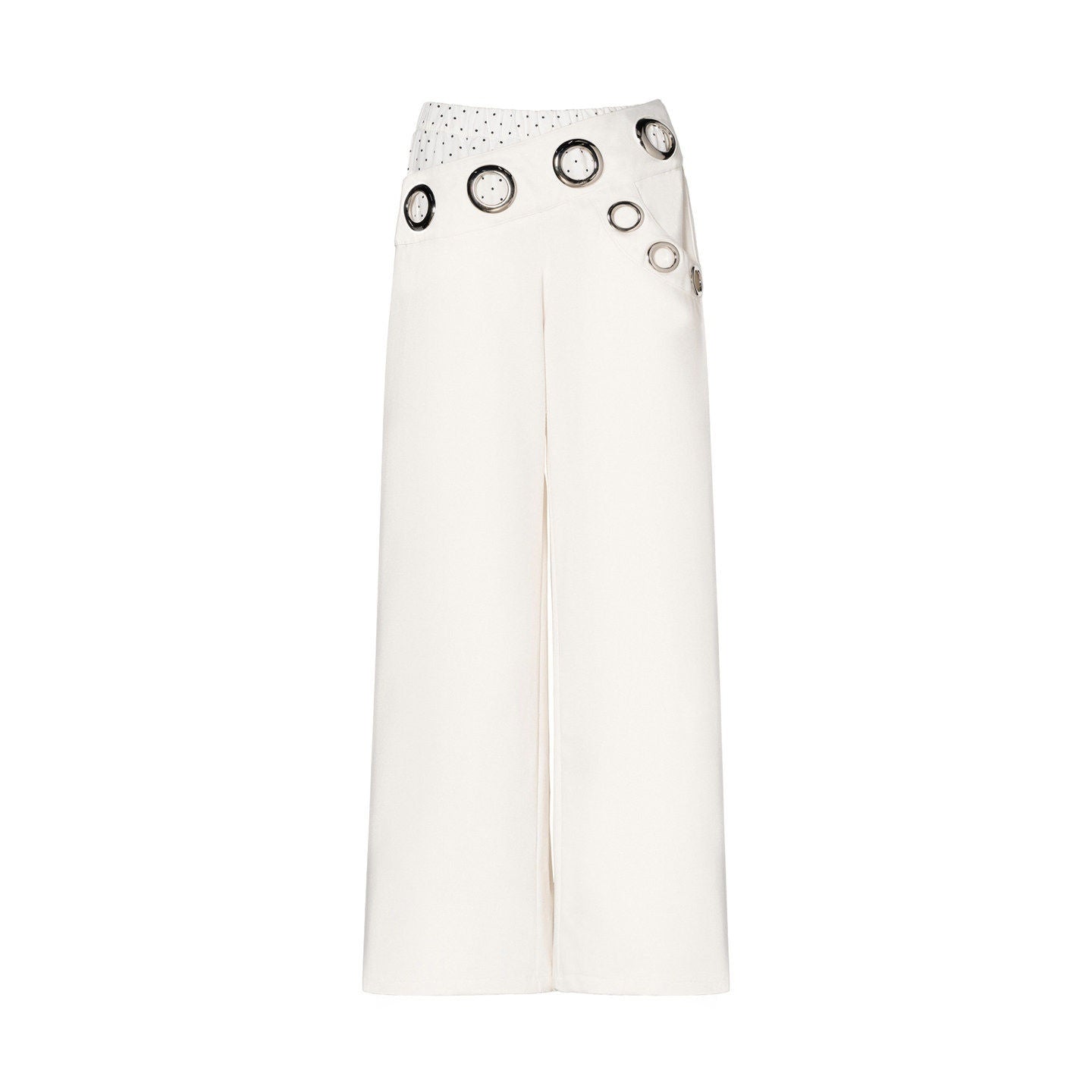 JYOSEI_Asymmetric_Polka_Dot_Patchwork_Low_Rise_Workwear_Wide_Leg_Cotton_Straight_Pants_MISSTT