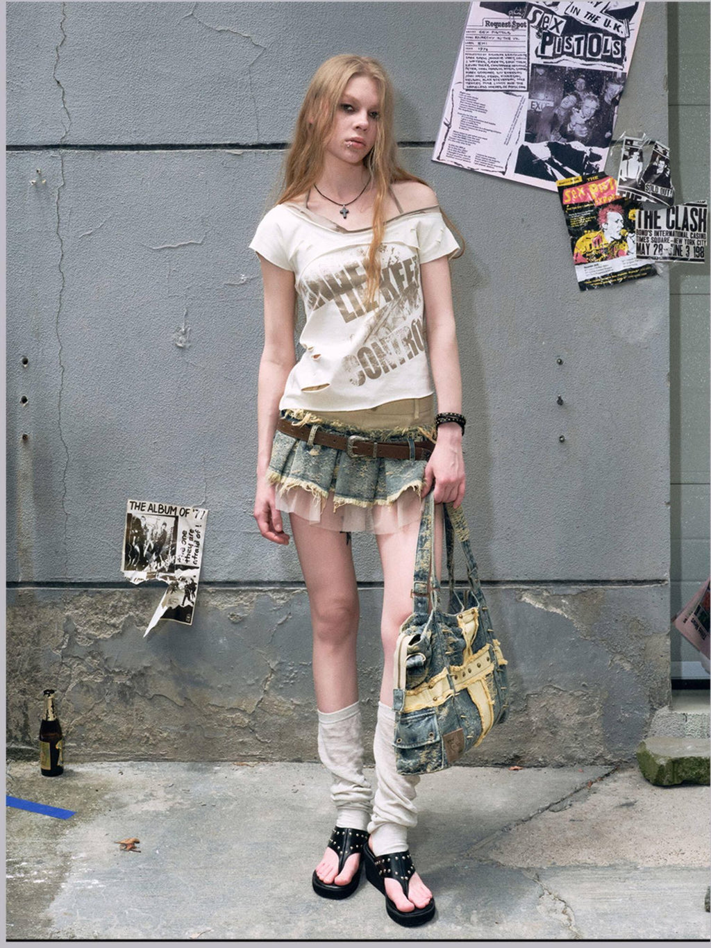 Cest Nous Soft Cotton Blend V-neck Punk Short Sleeve Women Beige Sage Offshouldercroptops