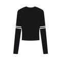 ZERO_Soft_Lyocell_Knit_Long_Sleeve_Slim_Casual_Women_Black_Basic_Crop_Tops_MISSTT