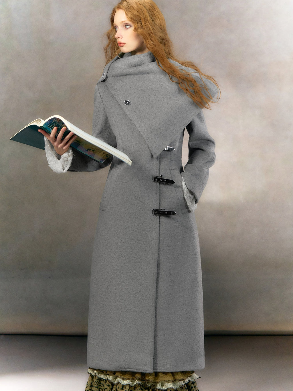 OfAkiva Thick Warm Vintage Slim Fit Midlength Lapel Single Breasted Women Long Coats