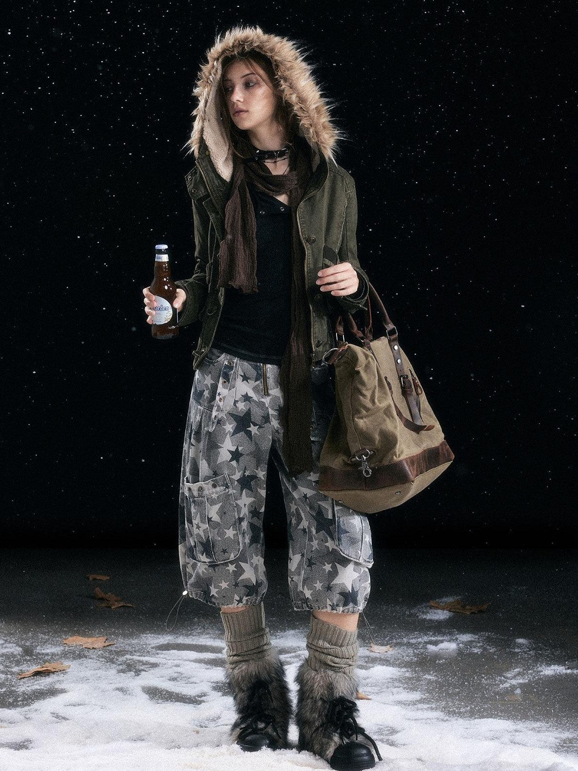 Cest Nous Cotton Padded Hooded Straight Fit Women Workwear Zip Front Olive Croppedjackets