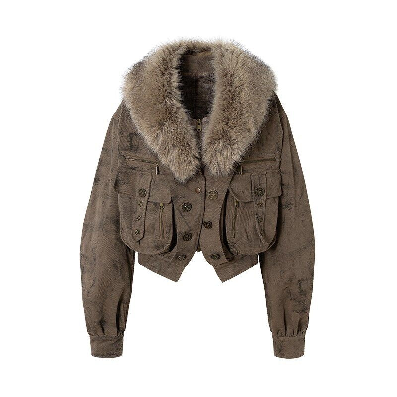 NO_ROMANCE_Dark_Punk_Court_Knight_Heavywork_Functional_Layered_Women'S_Suede_Utility_Jackets_MISSTT