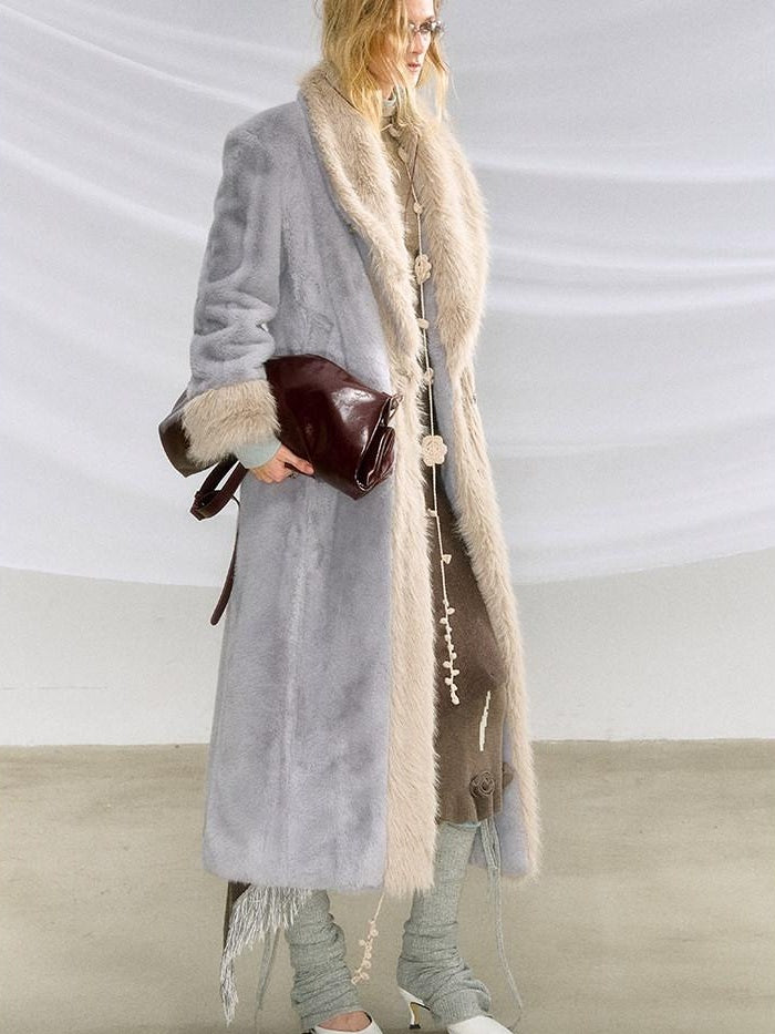 OfAkiva Warm Thick Wool Oversized Commuter Blazer Pocket Women Long Coats
