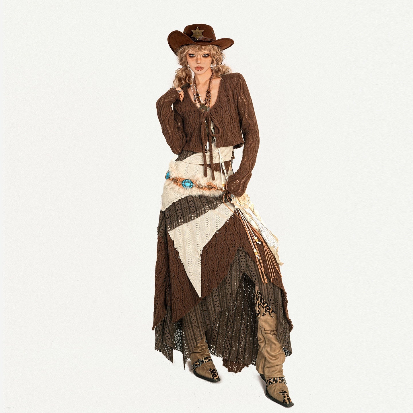Nico_Molly_Fringed_Knit_Slim_Fit_Vintage_Beige_High_Waist_Casual_Youth_Top_&_Skirt_Sets_MISSTT