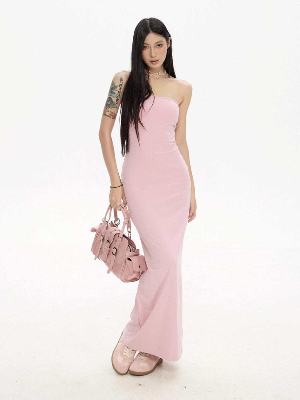 ZERO Viscose Knit Sleeveless Pencil Natural Waist Casual Women Pullover Maxi Dresses