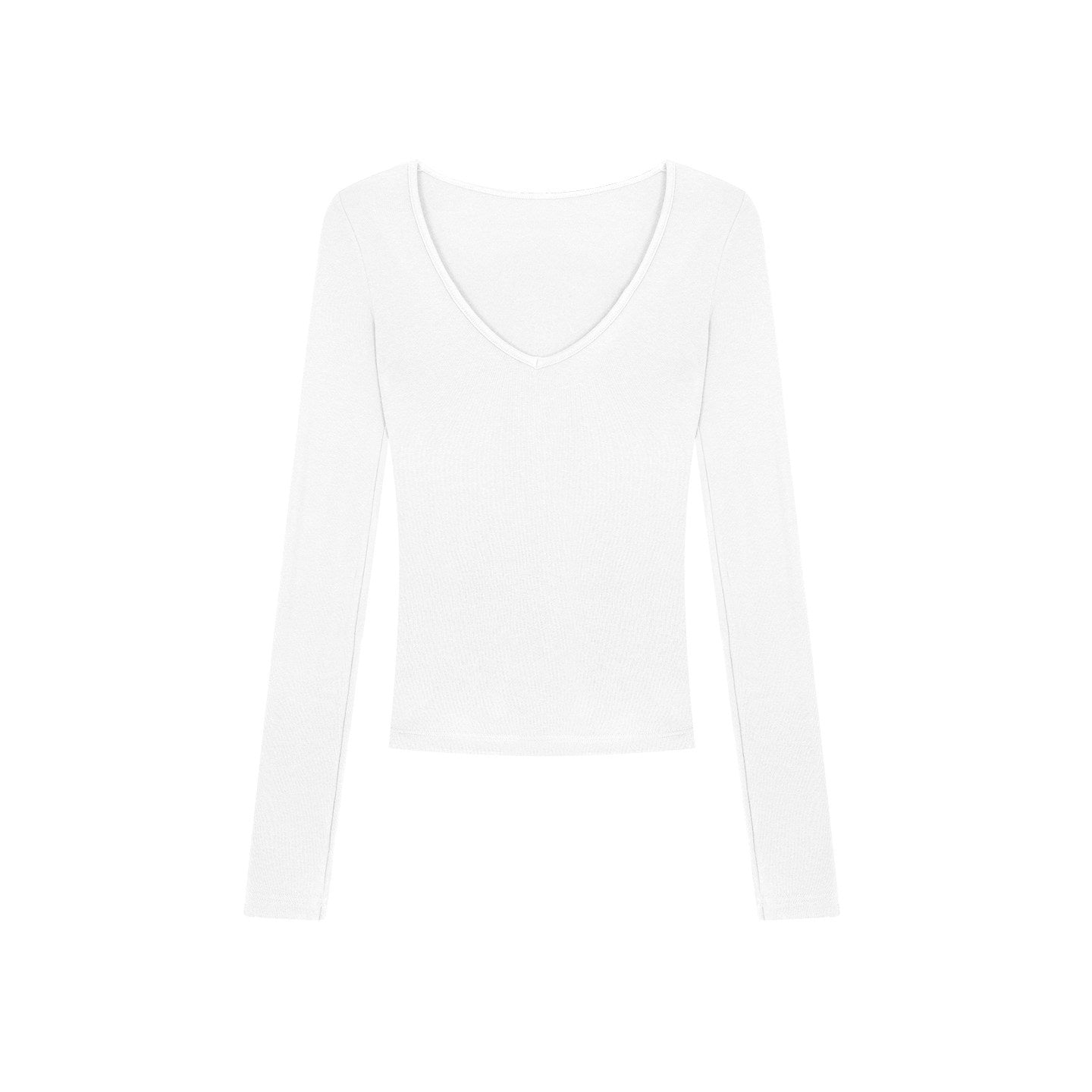 ZERO_Cozy_Viscose_V-neck_Slim_Fit_Casual_Long_Sleeve_Women_Solid_Knitwear_MISSTT
