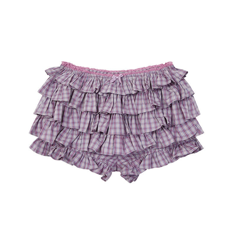 ZERO_Soft_Cotton_Plaid_Sweet_Straight_Natural_Elastic_Waist_Women_Mini_Skirts_MISSTT