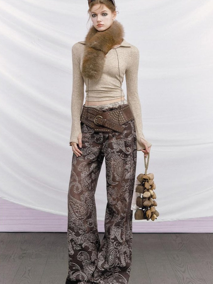 OfAkiva High Waist Vintage Washed Cotton Pockets Zipper Fly Casual Women Wide Leg Jeans
