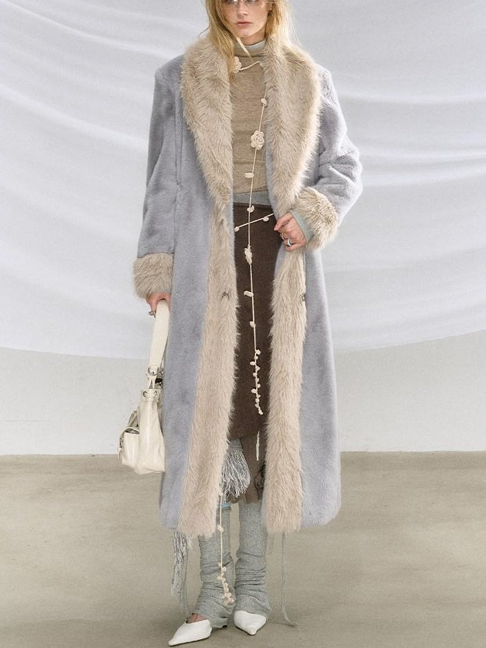 OfAkiva Warm Thick Wool Oversized Commuter Blazer Pocket Women Long Coats
