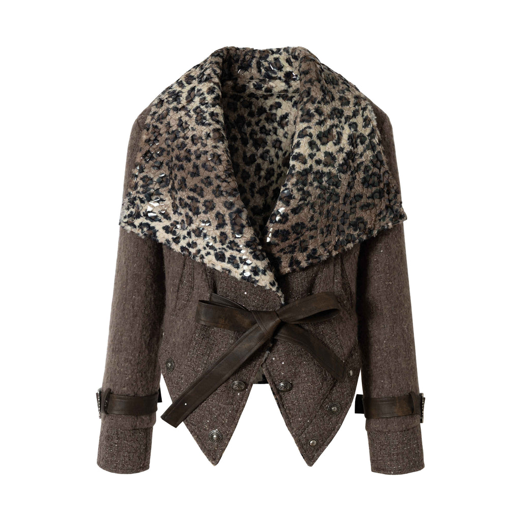 NO_ROMANCE_Leopard_Print_Patchwork_Reversible_Lapel_Women'S_Boucle_Tweed_Plush_Short_Coats_MISSTT