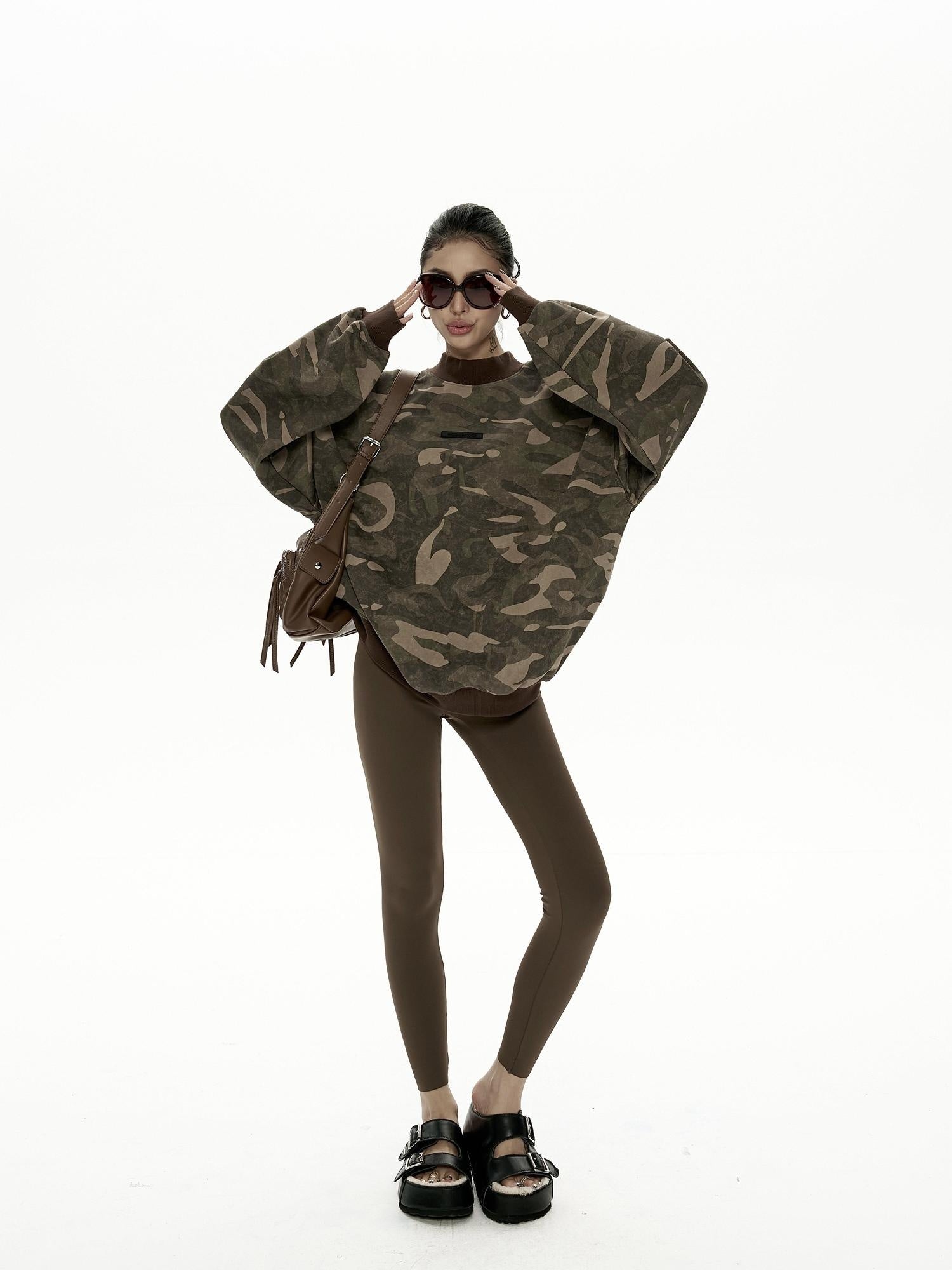 ZERO Cozy Cotton Fleece Option Street Style Oversized Crew Neck Women Sweatshirt
